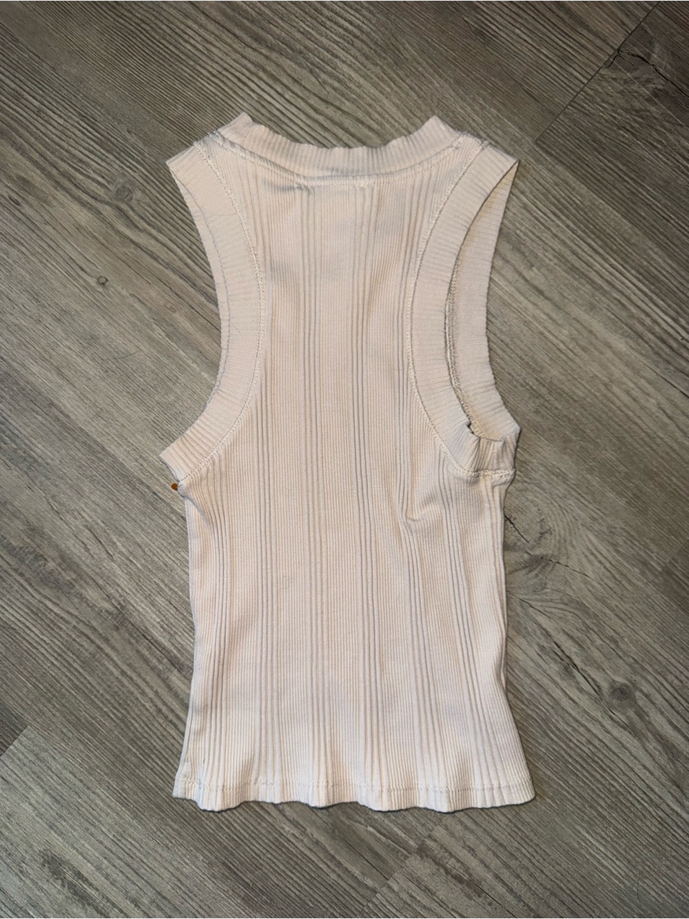 Zara Light Cream Ribbed Tank Top - Picture 2 of 3